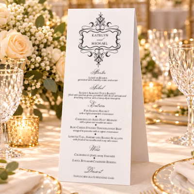 Tented Menu Card